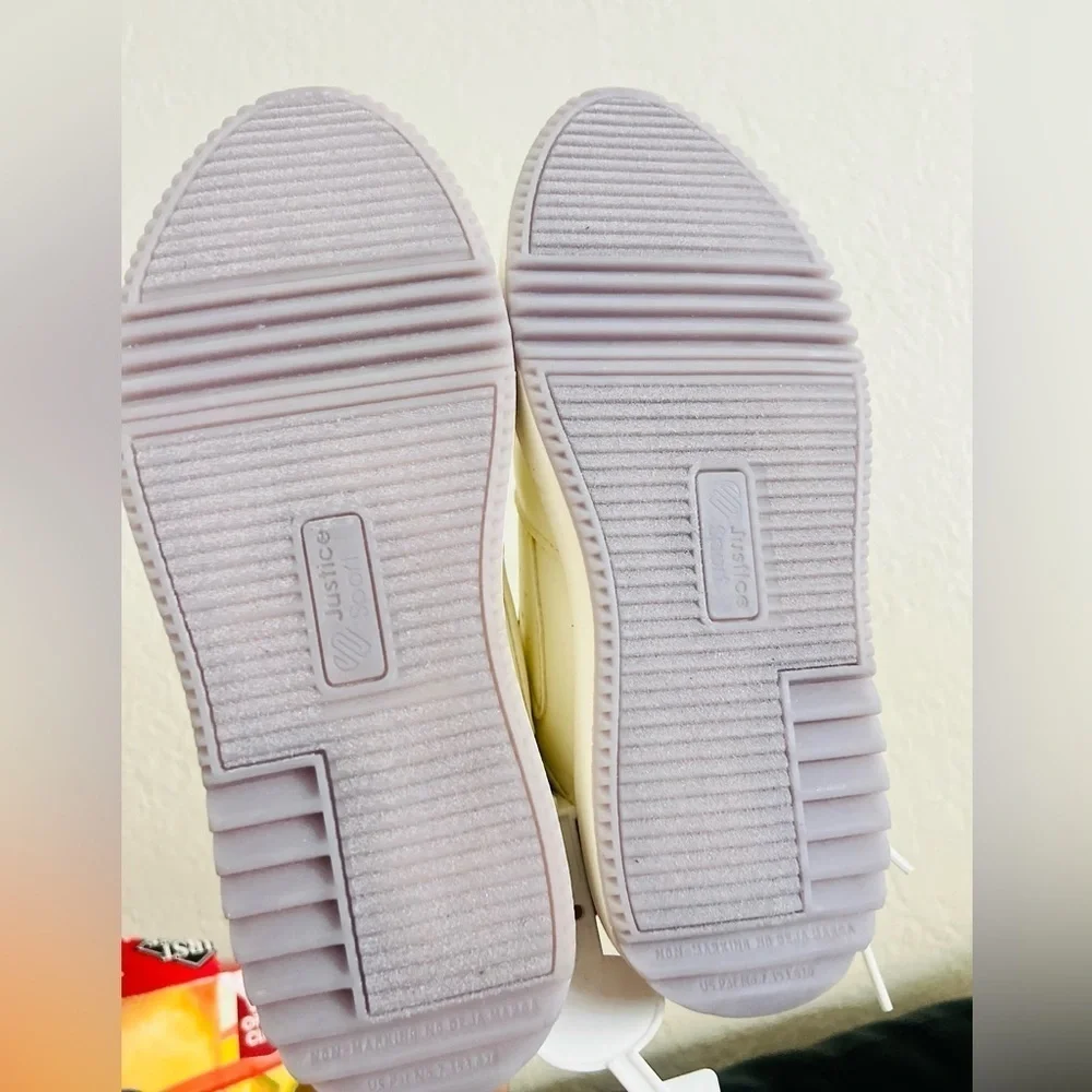 Justice Sport Sneaker Pearl and Purple Size 4 NWT